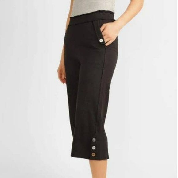 neon buddha Pants - Neon Buddha Slub Cropped Pant With Button Detail - Size Extra Large